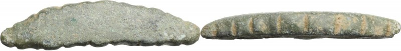 Aes Premonetale. Aes formatum. Cocoon-shaped AE solid cast item, Central Italy, ...