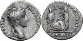 Augustus (27 BC. - 14 AD.). AR Denarius, 2 BC-2 AD. D/ CAESAR AVGVSTVS DIVI F PATER PATRIAE. Laureate head right. R/ C L CAESARES AVGVSTI F COS DESIG ...