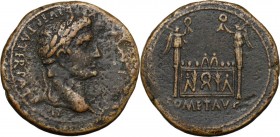 Augustus (27 BC - 14 AD). AE Sestertius, struck 10-14 AD. Lugdunum mint. D/ CAESAR AVGVSTVS DIVI F PATER PATRIAE. Laureate head right. R/ ROM ET AVG i...