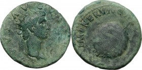 Augustus (Divus, after 14 AD). AE Dupondius. Restitution issue, struck under Nerva, 98 AD. D/ DIVVS AVGVSTVS. Radiate head of Divus Augustus right. R/...