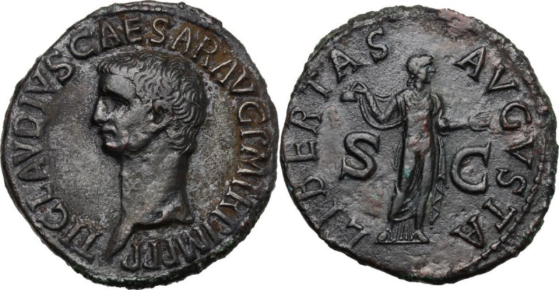 Claudius (41-54). AE As, c. 50-54 AD. D/ TI CLAVDIVS CAESAR AVG P M TR P IMP P P...