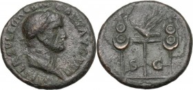 Galba (68-69). AE As, late summer 68 AD. D/ IMP SER SVLP GALBA CAES AVG TR P. Laureate head right. R/ SC to left and right of aquila left on thunderbo...