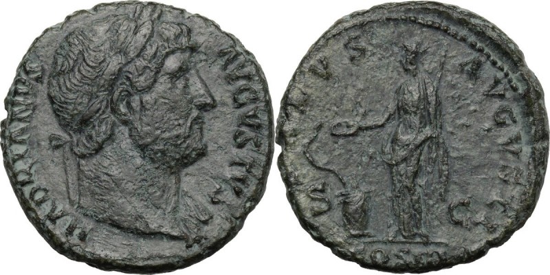 Hadrian (117-138). AE As, 125-128 AD. D/ HADRIANVS AVGVSTVS. Laureate head right...