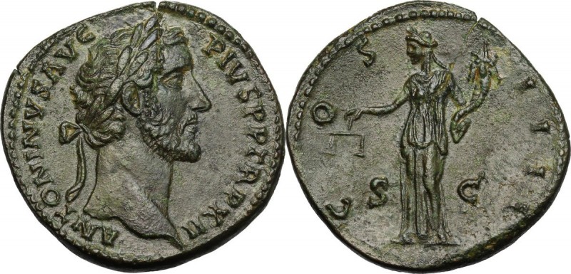 Antoninus Pius (138-161). AE Sestertius, 148-149 AD. D/ Laureate head right. R/ ...