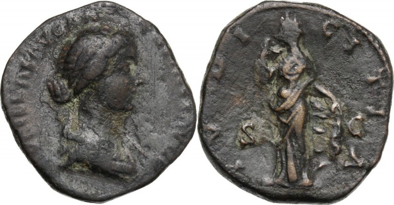 Lucilla, wife of Lucius Verus (died 183 AD). AE As, struck under Marcus Aurelius...