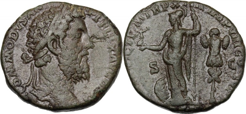 Commodus (177-192). AE Sestertius, 188-189 AD. D/ M COMMODVS ANT P FELIZ AVG BRI...