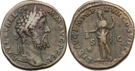Commodus (177-193. AE Sestertius, 192 AD. D/ L AEL AVREL COMM AVG P FEL. Laureate head right. R/ LIB AVG P M TRP XVII COS VII P P SC. Libertas standin...
