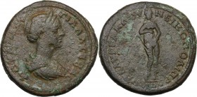 Plautilla, wife of Caracalla (died 212 AD). AE 28 mm. Nicopolis ad Istrum mint, Moesia Inferior. Aurelios Gallus legatus consularis. D/ Draped bust ri...
