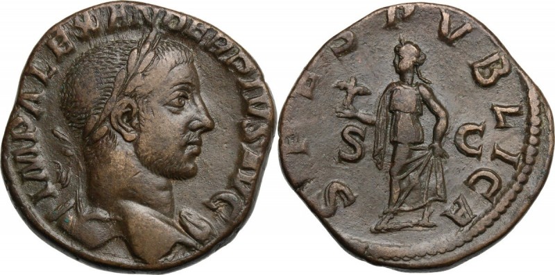 Severus Alexander (222-235). AE Sestertius, 231-235 AD. D/ IMP ALEXANDER PIVS AV...