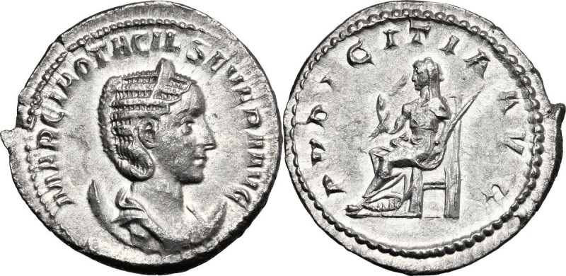 Otacilia Severa, wife of Philip I (244-249). AR Antoninianus. D/ MARCIA OTACIL S...