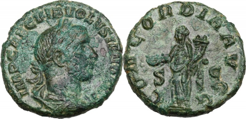 Volusian (251-253). AE As, Rome mint. D/ IMP CAE C VIB VOLVSIANO AVG. Laureate a...