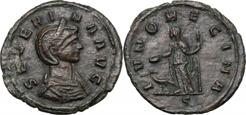 Severina, wife of Aurelian (270-275). AE As. Rome mint. D/ SEVERINA AVG. Diademe...