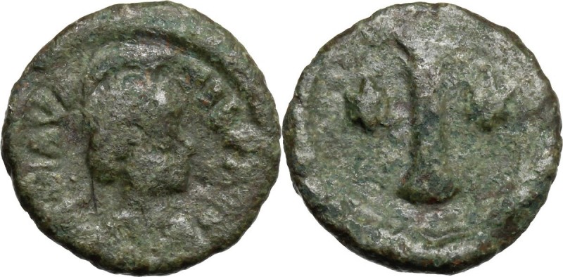 Maurice Tiberius (582-602). AE Decanummium, Ravenna mint. D/ DN MAVR TIb P AV. H...