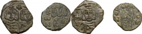 Constantine V, Copronymus (741-775). Multiple lot of two (2) Halves Folles, Syracuse mint. D/ Bust facing of Constantine V/ Busts facing of Constantin...
