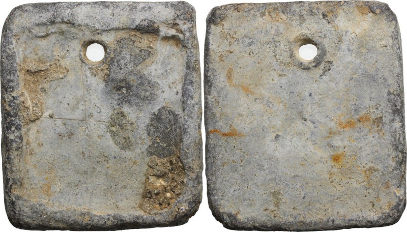 Leads from Ancient World. Greek Italy. Uncertain. PB rectangular plaquette, not ...