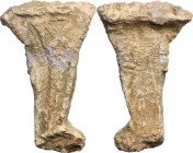 Leads from Ancient World. Greek Italy. Lead votive leg, VI-IV century BC. Large X on one side. PB. RR. mm. 57 g. 67.29. Of a fascinating very crude st...