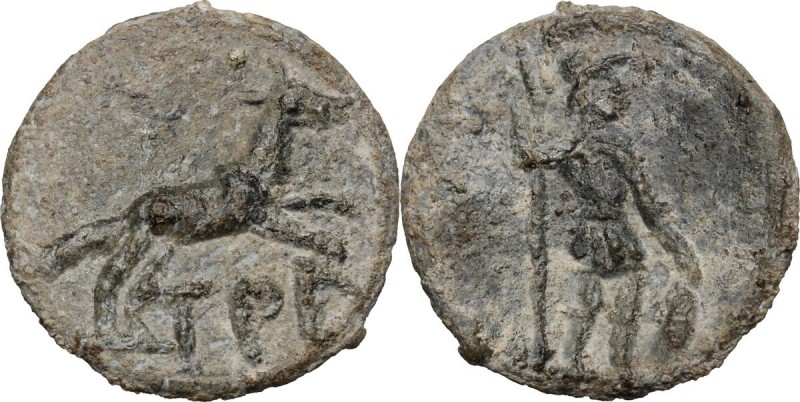 Leads from Ancient World. Roman Empire. PB (horse racing?) Tessera, 1st century ...