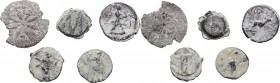 Leads from Ancient World. Roman Empire. Multiple lot of five (5) PB Tesserae, including one later example. PB. mm. 22.00 ABout VF:VF.