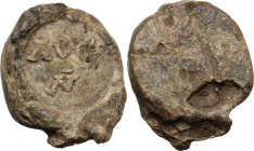 Leads from Ancient World. Roman Empire. Uncertain PB Seal, c. 3rd-4th century AD. D/ AVG/N. R/ Blank. Leukel 611-12. PB. g. 12.55 mm. 23.00 R. Rare. T...