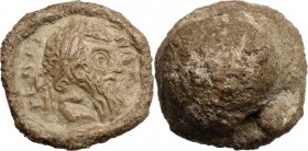 Leads from Ancient World. Roman Empire. Pertinax (193 AD) or Septimius Severus (?) (193-211). Conical PB Seal. On the face: PERTI-NA[ ]. Laureate head...