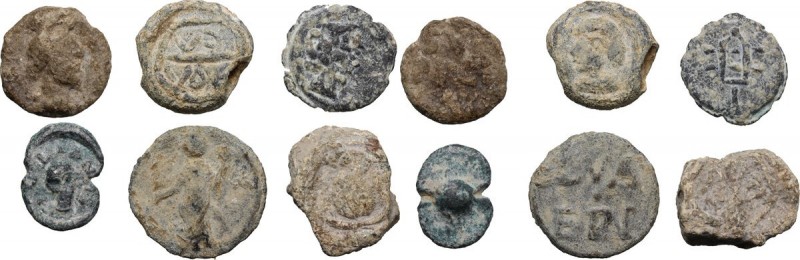 Leads from Ancient World. Miscellanea. Multiple lot of six (6) PB Tesserae. PB. ...