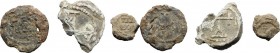 Leads from Ancient World. Multiple lot of three (3) unclassified lead Seals, mostly Byzantine 8th-12th century. Lead. F.