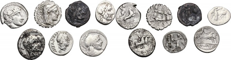 Roman Republic. Multiple lot of seven (7) unclassified AR coins including: four ...