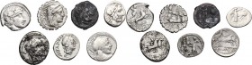 Roman Republic. Multiple lot of seven (7) unclassified AR coins including: four (4) Denarii, two (2) Quinarii and a debased Victoriatus. AR. Various a...