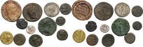 Roman Empire. Augustus to Constantius II. Multiple lot of twelve (12) unclassified silver (1) billon (1) and bronze (10) issues. The lot includes Augu...