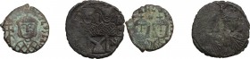 Byzantine Empire. Multiple lot of two (2) AE Folles of Leo IV (775-780) Sear 1586 and Teophilus (829-842) Sear 1680, Syracuse mint. AE. About VF:VF.