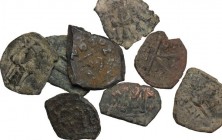 The Byzantine Empire. Multiple lot of eight (8) byzantine and arab-byzantine denominations from the Holy Land. F:About VF.