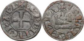 Frankish Greece, Achaea. William of Villehardouin (1245-1278). BI Denier, Tournois series. Glarentza mint. Malloy 10. Schl.pl. XII, 12. MI. g. 0.73 mm...