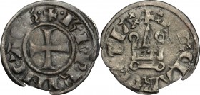 Frankish Greece, Achaea. Charles II of Anjou (1285-1289). BI Denier, Tournois series, Glarentza mint. Malloy 12. Schl. pl. XII, 17. BI. g. 0.67 mm. 19...