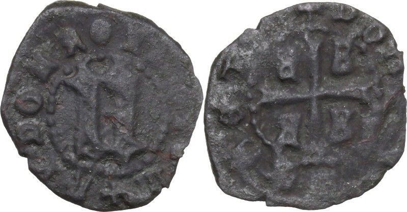 Genoese Colonies. Niccolò Gattilusio (1459-1462). BI Denaro. Metelino mint. Luna...