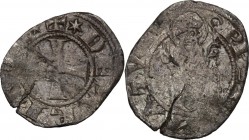 Arezzo. Guido Tarlati di Pietramala (1313-1326). Grosso da 6 denari o grossetto. CNI 16/17. MIR 14. MI. g. 1.30 mm. 18.50 RR. MB+/qBB. Queste monete d...