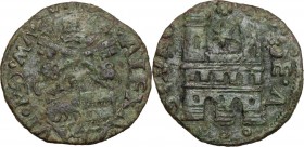 Ascoli. Alessandro VI (1492-1503), Rodrigo de Borja. Quattrino. CNI 1. M. 28. Berm. 543. AE. g. 1.95 mm. 19.20 R. BB.