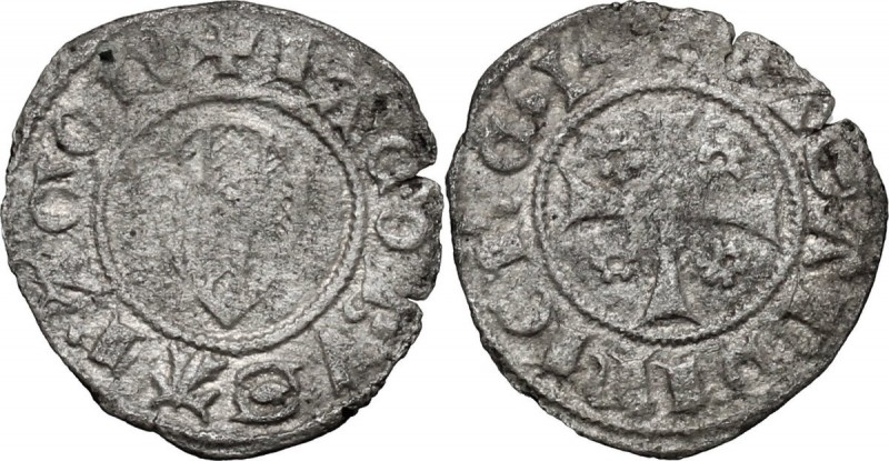 Bonaria. Giacomo II d'Aragona (1323-1327). Alfonsino minuto. CNI 4 (denaro). MIR...