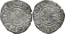 Bonaria. Giacomo II d'Aragona (1323-1327). Alfonsino minuto. CNI 4 (denaro). MIR 5. MI. g. 0.56 mm. 16.00 RR. qBB/BB.