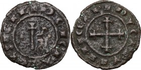 Brindisi. Carlo I d'Angiò (1266-1285). Doppio denaro. Sp. 28. MIR 336. MI. g. 1.78 mm. 18.00 RRR. BB/qBB.