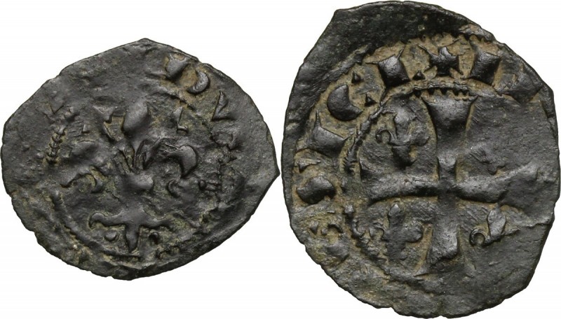 Messina o Brindisi. Carlo I d'Angiò (1266-1282). Denaro con giglio. Sp. -. Cf. C...