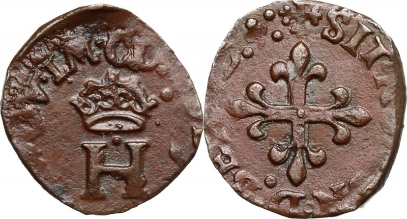 Desana. Delfino Tizzone (1583-1598). Liard con data non leggibile. CNI 58/61. MI...