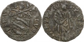 Fano. Pio V (1566-1572), Antonio Michele Ghislieri. Quattrino. CNI 5. M. 55. Berm. 1122. MI. g. 0.48 mm. 16.30 BB.