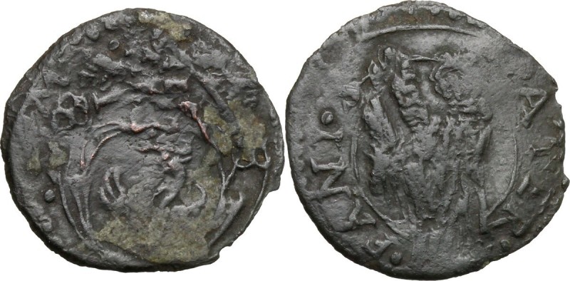Fano. Gregorio XIII (1572-1585), Ugo Boncompagni. Quattrino. CNI 139. Cfr. M. 39...