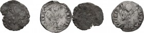 Firenze. Repubblica (1189-1532). Lotto di due Quattrini. MI. R. Simbolo fuso (MIR 87/10) e P (MIR 86/1). qBB:MB.