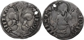 Firenze. Repubblica (1189-1532). Quattrino 1374-1438, maestro di zecca sconosciuto. CNI p. 113, 835/6. Bern. II, 741/51.MIR 88/27. MI. g. 0.65 mm. 18....