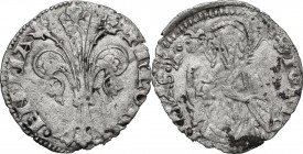 Firenze. Repubblica (1189-1532). Quattrino XV sec. CNI p. 114, 847. Cfr. MIR 86/11. MI. g. 0.65 mm. 17.80 RR. Simbolo rocco. Interessante moneta da st...