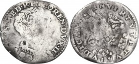 Rappresentazione del Giudizio UniversaleFirenze. Cosimo I de' Medici (1537-1574). Lira da 20 soldi con busto barbuto. CNI tav. XX, 13. MIR 128. Gal XI...