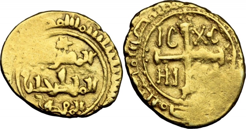 Messina o Palermo. Ruggero II (1105-1154). Tarì con stella. Sp. 60. Travaini 190...