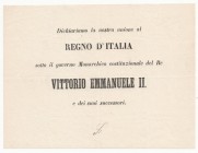 Regnando Vittorio Emanuele II (1849-1861). Scheda per il referendum (1866) inerente all'annessione del Veneto al Regno d'Italia. Accompagnato da certi...