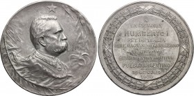 Umberto I (1878-1900). Medaglia 29 luglio 1900, il Popolo Argentino in memoria del re d'Italia. AE argentato. mm. 60.80 Bel BB.